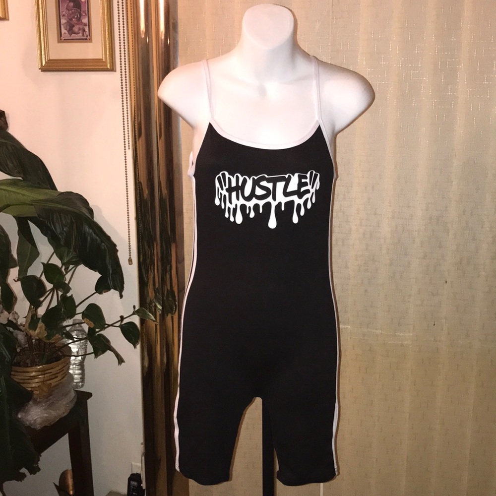 Hustle Drip Athletic Biker short Stripe Romper